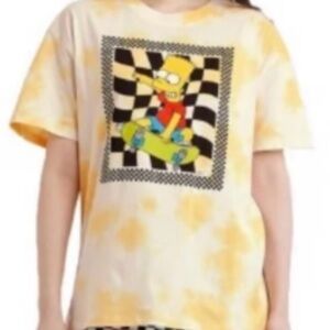 Bart Simpson Tie Dye Graphic Womans T-Shirt Yellow